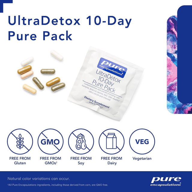 Pure Encapsulations Ultradetox 10-Day Pure Pack Providing Core Nutrients, Broccoli, Taurine, NAC, DIM, Modified Citrus Pectin and Chlorella | 10 Packets