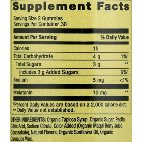 Spring Valley Non GMO Melatonin Dietary Supplement Gummies, Blueberry, 10 Mg, 60 Count