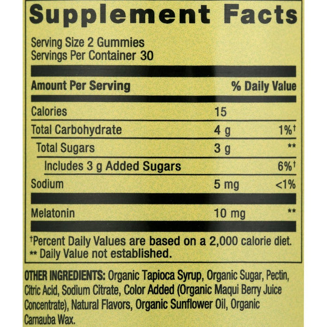 Spring Valley Non GMO Melatonin Dietary Supplement Gummies, Blueberry, 10 Mg, 60 Count