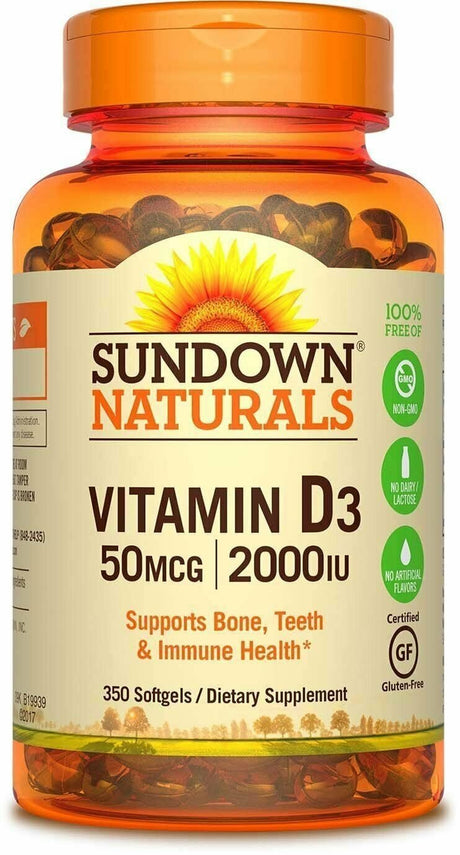 Sundown Naturals Vitamin D3, 2000 Iu 350 Softgels