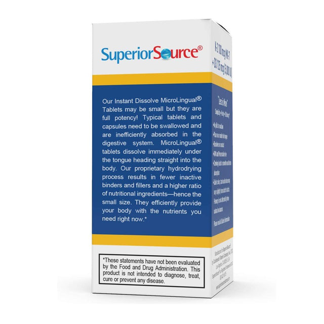 Superior Source K2 (MK-7) 100 Mcg with Vitamin D3 (5000 IU) Instant Dissolve Tablets 60 Count Dietary Supplement