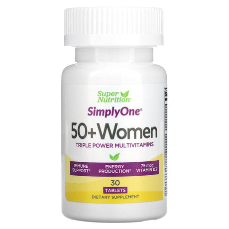 50+ Women’S Multivitamin by Super Nutrition - Triple Power Formula with Vitamins, Minerals, & Supporting Herbs - Energy & Immune Support - Gluten Free, Non-Gmo - 30 Tablets