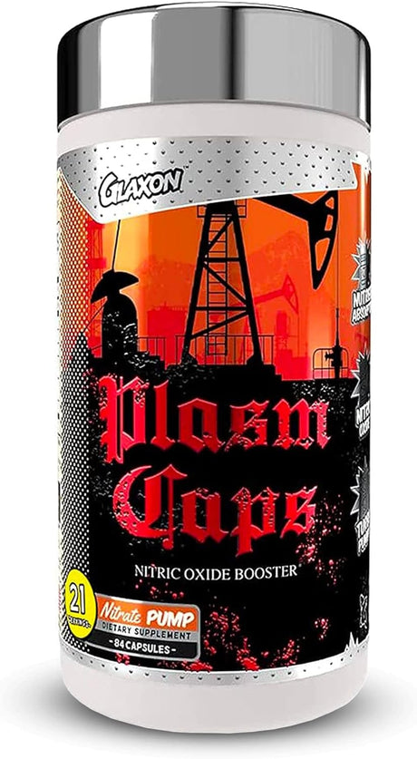 Glaxon Plasm Caps Nitric Oxide Booster, Stimulant-Free Pre Workout for More Intense Pump and Maximized Blood Flow with 1000Mg Betaine Nitrate, 84 Capsules