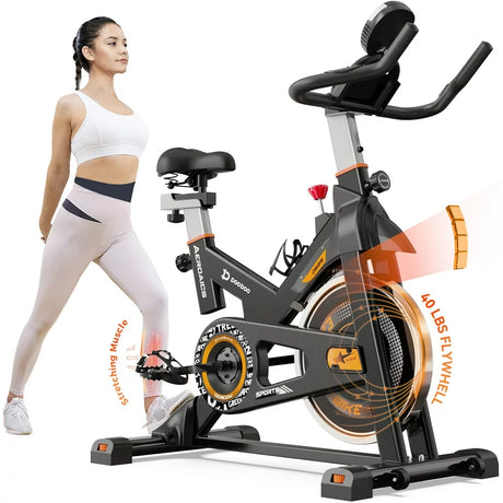 Pooboo Indoor Stationary Exercise Bikes Cycling Bike Magnetichome Cardio Workout Bicycle Machine 360Lb