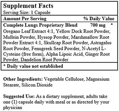 Complete Lungs Formula (60 Veggie Capsules)