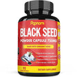 Organic Premium Black Seed Powder Capsules 750Mg, Rich in Nutrients, Vitamin E & Omega 3 6 9 | Supports Immune System, Joint & Digestive | Vegan Gluten Free Nigella Sativa Supplement, 3 Months Supply