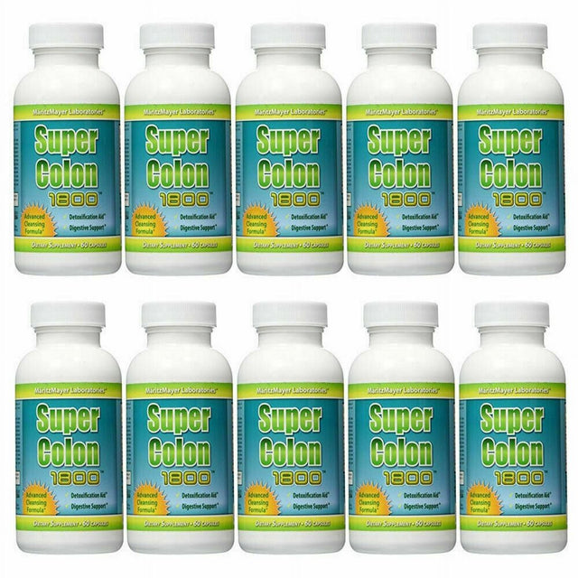 10 Bottles Super Colon Cleanse 1800 Maximum Detox Cleansing Weight Loss Capsules