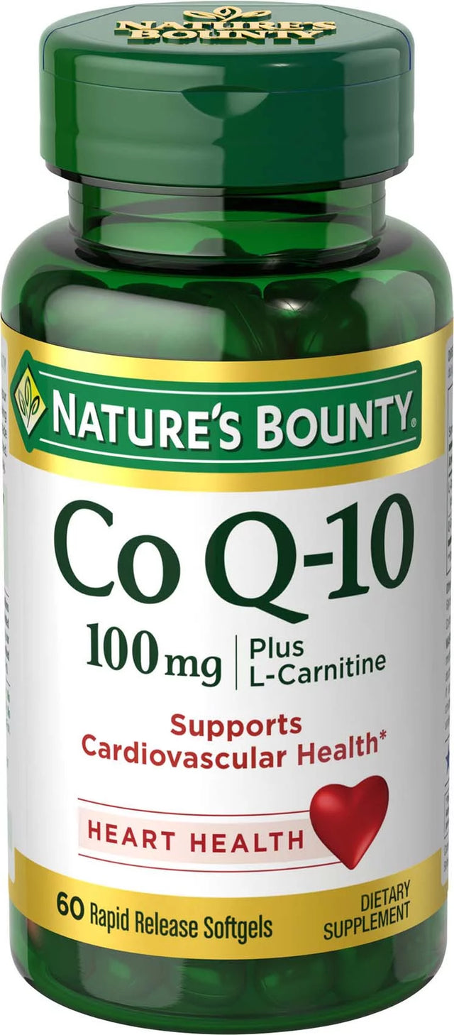 Nature'S Bounty Coq10 100 Mg + L-Carnitine Softgels for Heart Health, 60 Count