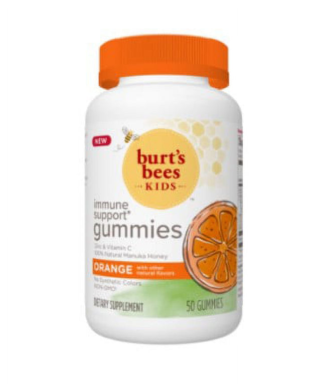 Burt'S Bees Kids Immune Support Gummies, Orange Flavor, 50 Count