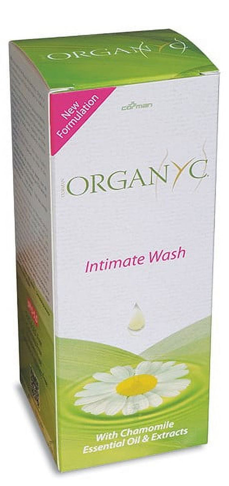 Organyc Feminine Intimate Wash for Sensitive Skin, Free from Chlorine, Parabens, SLS/SLES, and Synthetic Perfumes 8.5 Fluid Ounce