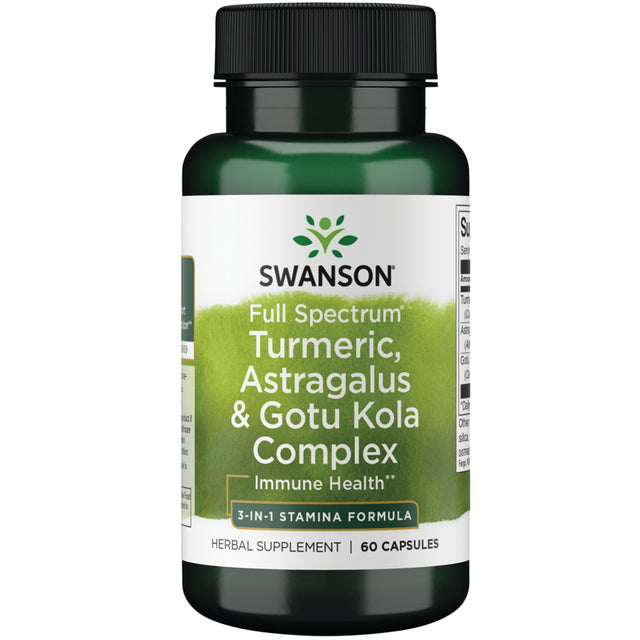 Swanson Full Spectrum Turmeric, Astragalus and Gotu Kola Complex 60 Capsules