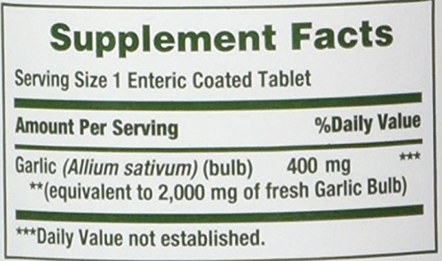 Nature'S Bounty Garlic 2000Mg, Tablets 120 Ea