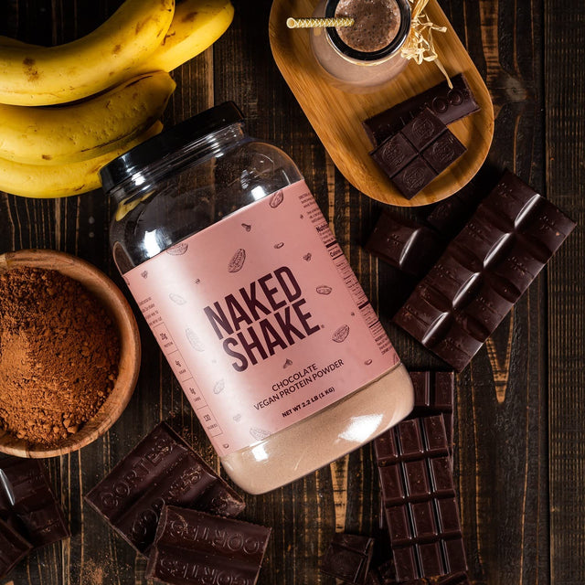 NAKED Nutrition Naked Shake - Chocolate Protein Powder - Plant Based Protein Shake with Mct Oil, Gluten-Free, Soy-Free, No Gmos or Artificial Sweeteners - 30 Servings