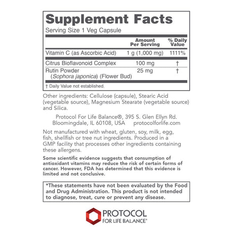 Protocol for Life Balance Vitamin C 1,000 Mg - 120 Veg Caps