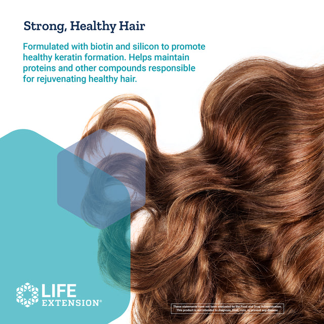 Life Extension Hair, Skin & Nails Collagen plus Formula - Promotes Collagen & Keratin Health - Non-Gmo - 120 Tablets