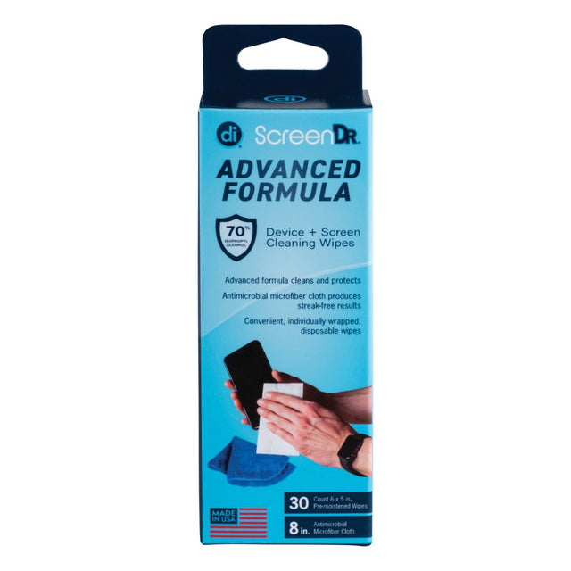 Digital Innovations 32346 Screen Dr Advanced Formula Wet Wipes with Micofiber Cloth (30 Count)