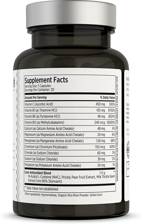 LES Labs Detoxx – Better Mornings & Recovery, Liver Support, Electrolyte Replenishment & Glutathione Support – Prickly Pear, Milk Thistle & NAC – Non-Gmo Supplement – 60 Capsules