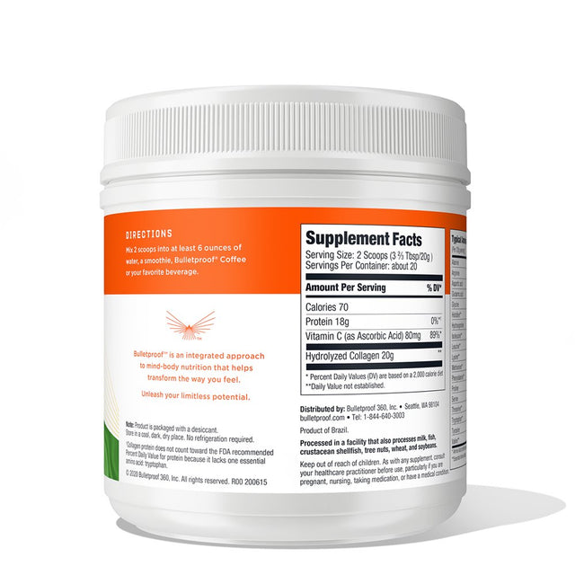 Bulletproof Unflavored Collagen Protein 14.3Oz