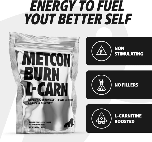 L-Carn Pre Burn - All Natural Fruit Punch and Non Stimulant Fat Burner for Pre-Workout with L-Carnitine Thermogenic (120G)