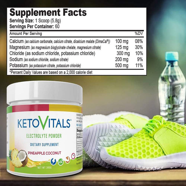 Keto Vitals Keto Electrolytes Powder for Hydration, Sleep, Energy, Muscle Function Cherry Limeade 10 Oz