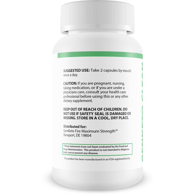 Genketo Clean - Weight Loss & Daily Detox Keto Cleanse - Help Cleanse Your Body of Toxins - Detox Your System Naturally - Helps Suppress Appetite - Gen Keto Fire Cleanse Genketo Pills - 30 Servings