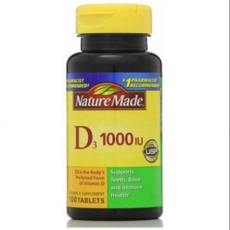 Nature Made Vitamin D3 1,000 Iu (25 Mcg) 100 Tabs