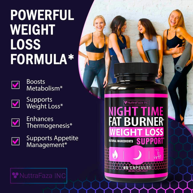 (2 Pack) Night Time Weight Loss Pills for Women Belly Fat Burner for Women - Diet Pills That Work Fast for Women - Made in USA