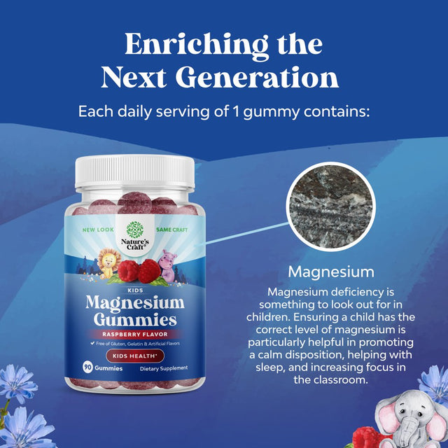 Relaxing Calm Magnesium Gummies for Kids - Delicious Kids Magnesium Gummies for Nerve Bone & Muscle Health - Gelatin & Gluten Free Calm Gummies for Kids Wellness with 85Mg Elemental Magnesium Citrate