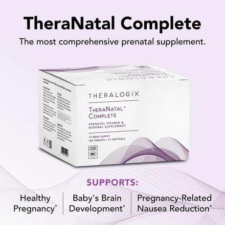 Theralogix Theranatal Complete Prenatal Vitamin Supplement with DHA, 91 Day Supply (Female)