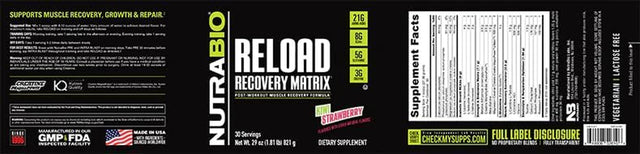 Nutrabio Reload - 30 Servings (Kiwi Strawberry)