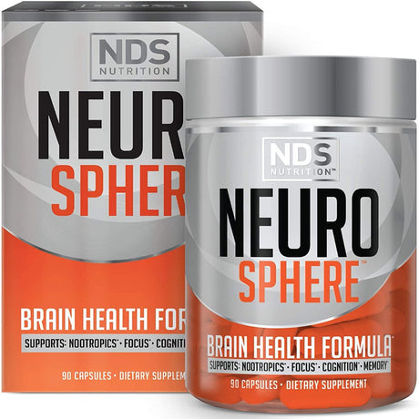 NDS Nutrition Neuro Sphere - Brain Health Formula - Nootropic, Increase Focus and Energy, Enhance Concentration, Improve Memory, Antioxidant and Immunity Support - 90 Capsules