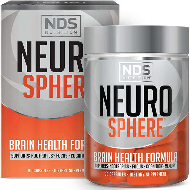 NDS Nutrition Neuro Sphere - Brain Health Formula - Nootropic, Increase Focus and Energy, Enhance Concentration, Improve Memory, Antioxidant and Immunity Support - 90 Capsules