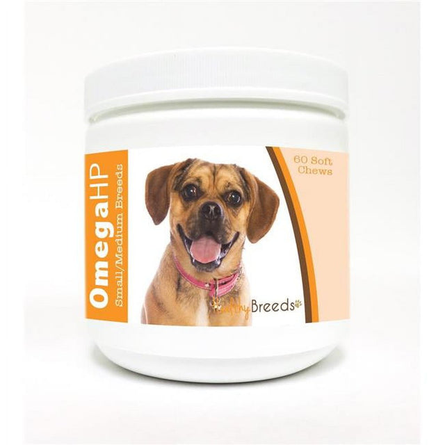 Healthy Breeds Puggle Omega HP Fatty Acid Skin and Coat Support Soft Chews