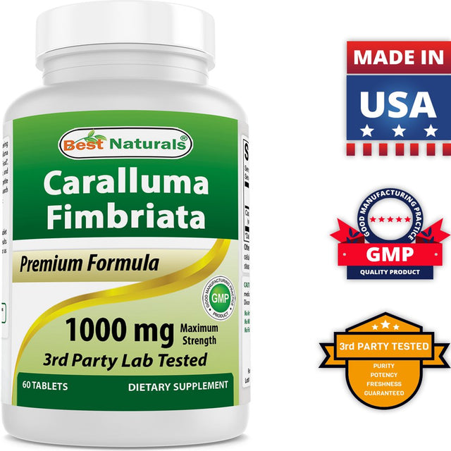 Best Naturals Caralluma Fimbriata 1000 Mg 60 Tablets | Appetite Suppressant and Weight Loss Diet Supplement