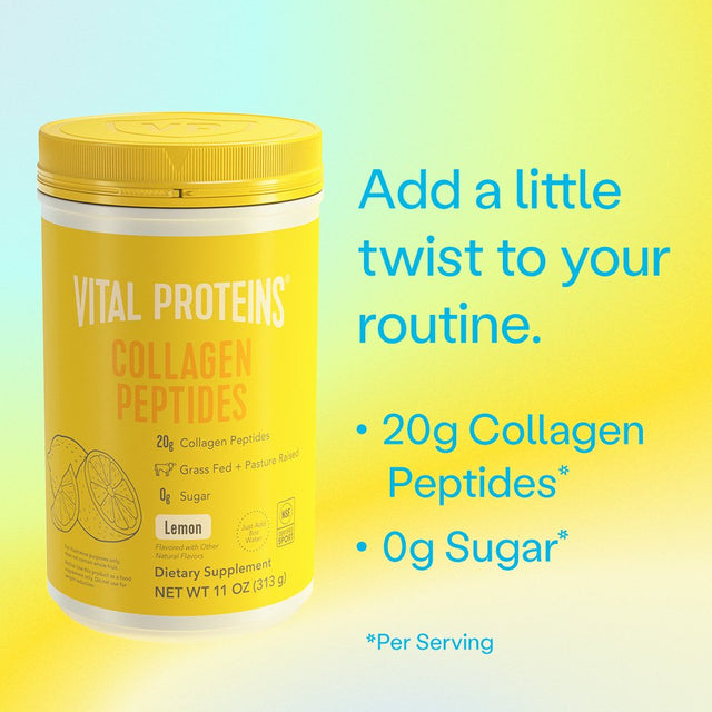 Vital Proteins Grass-Fed Collagen Peptides Powder, Lemon, 11 Oz