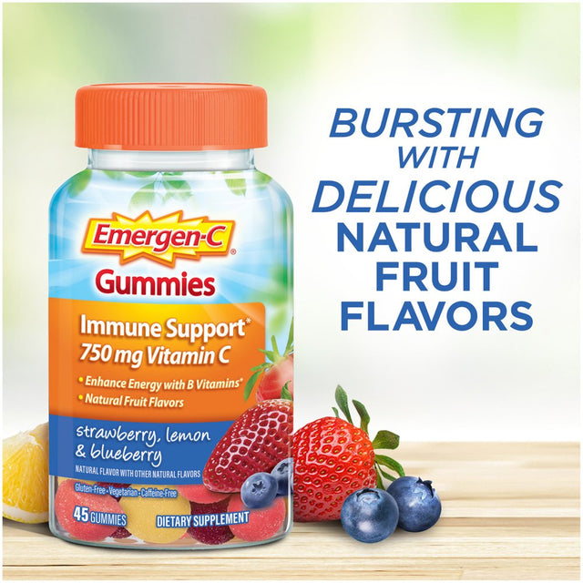 Emergen-C Adult Vitamin C Gummies for Immune Support, Fruit, 45 Ct