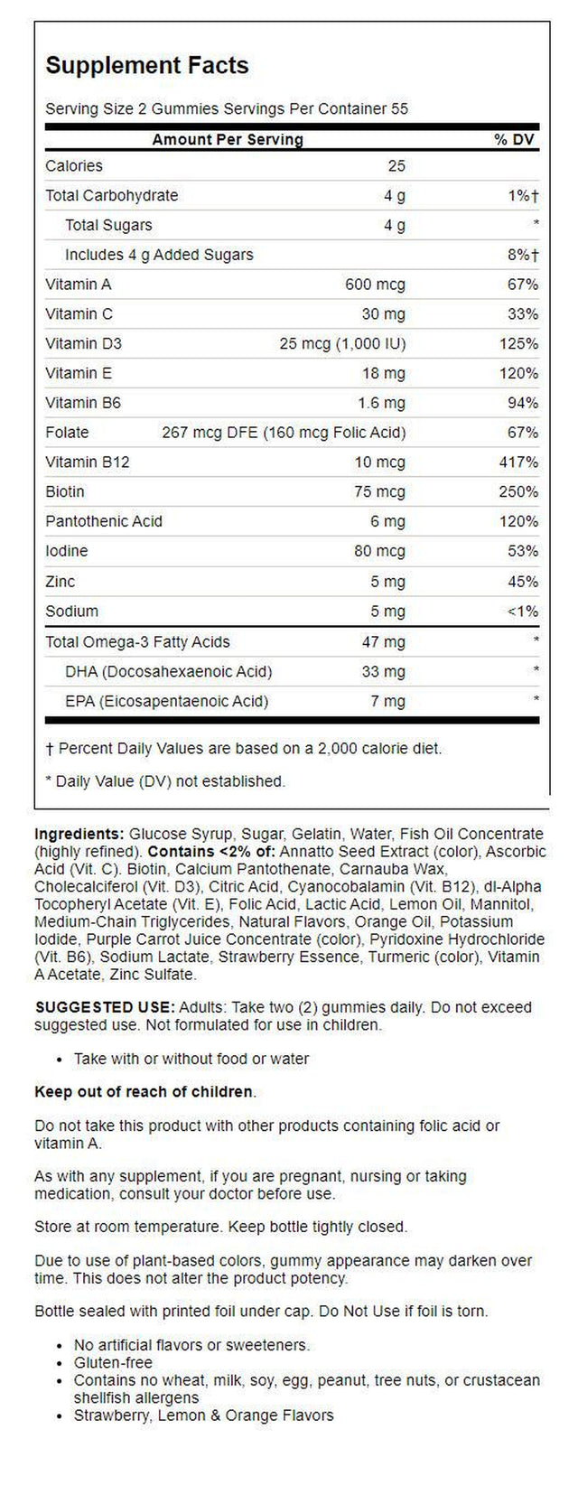 Centrum Multigummies Adult Gummy Vitamins, Multivitamin Supplements, Assorted Fruit, 110 Ct