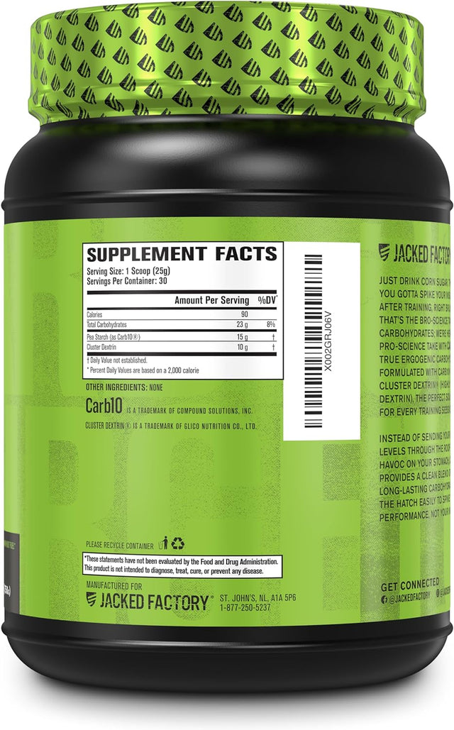 Carb Surge Carbohydrate Powder - Clean Workout Fuel W/ Carb10 Pea Starch & Cluster Dextrin for Enhanced Performance, Lean Muscle Mass, and More - Unflavored, 30 SV