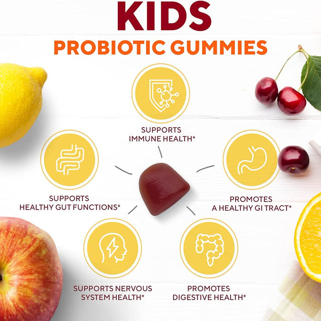 Probiotics for Kids - Berry Flavor Probiotic Gummies - Sugar Free, 2.5 Billion CFU Chewable Gummy Probiotics, Supports Digestive and Immune Health in Children & Adults - 30 Count