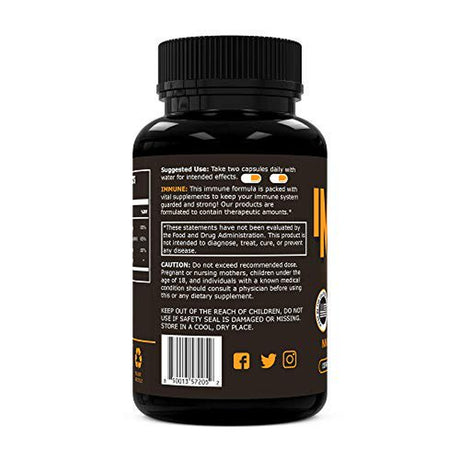 Zealthy Life Immune System Booster Supplement, Immunity Support Pills with Elderberry, Vitamin C, Zinc and Vitamin D3, 60 CT