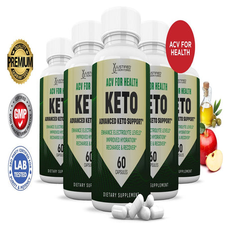 (5 Pack) ACV for Health Keto ACV Pills 1275Mg Dietary Supplement 300 Capsules