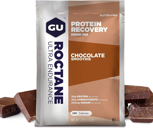 GU Energy Roctane Ultra Endurance Protein Recovery Drink Mix, Guten-Free and Kosher Recovery Support after Any Workout, 10 Single-Serving Packets, Chocolate Smoothie