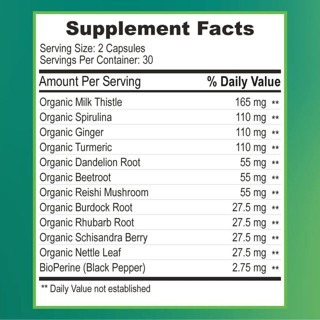 Alphacleanse | Liver Health and Detox Blend Made with 12 Organic Superfoods. Milk Thistle, Dandelion Root, Burdock Root. Formulated for Detox Support, Liver, Digestive Health.