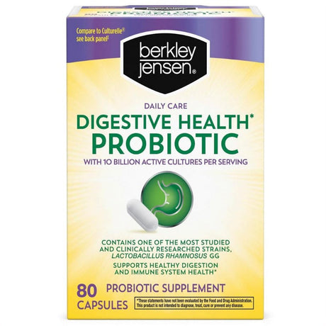 Berkley Jensen Daily Care Digestive Health Probiotic Supplement Capsules, 80 Ct.