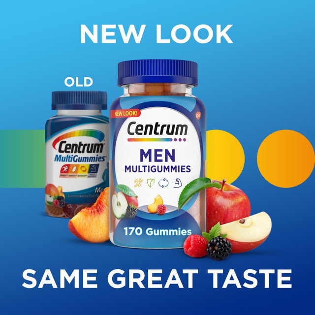 Centrum Multigummies Men'S Gummy Vitamins, Multivitamin Supplement, Assorted Fruit, 170 Count