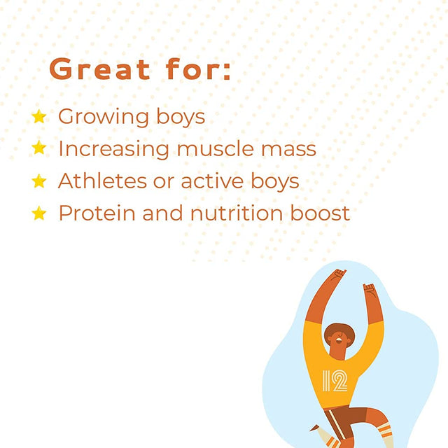 Grow Daily Boys 10+ Shake Mix Bag by Healthy Heights - Protein Powder (Chocolate) - Developed by Pediatricians - High in Protein Nutritional Shake - Contains Key Vitamins & Minerals