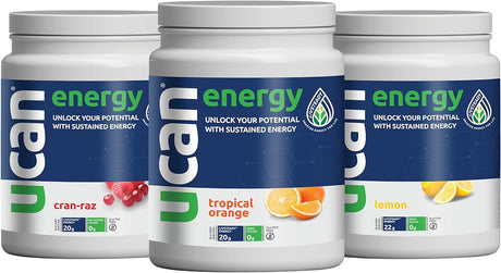 UCAN Orange, Cran Raz, & Lemon Keto Energy Powder - Sugar Free Pre Workout Powder for Men & Women Bundle - No Added Sugar, Soy-Free, Non-Gmo, Vegan, Gluten-Free, & Keto-Friendly