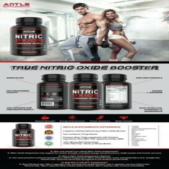 Nitric Oxide L-Arginine Pre Workout + Testosterone Booster, Multivitamin Men, Test