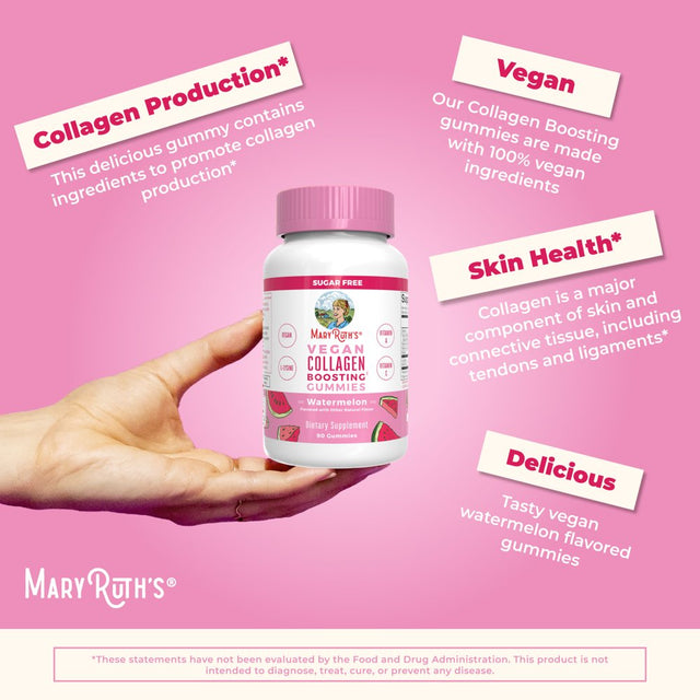 Vegan Collagen Boosting Gummies for Hair Skin & Nail Health by Maryruth'S