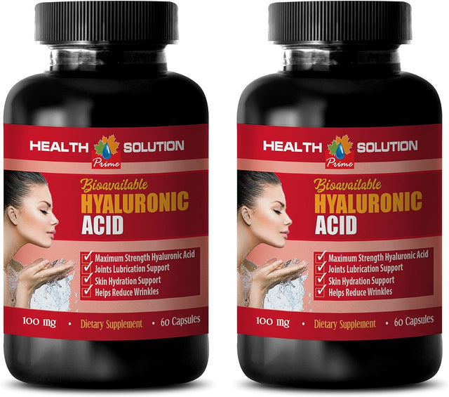 Dry Eye Supplements - BIOAVAILABLE HYALURONIC Acid - Hyaluronic Acid for Eyes - 2 Bottles 120 Capsules